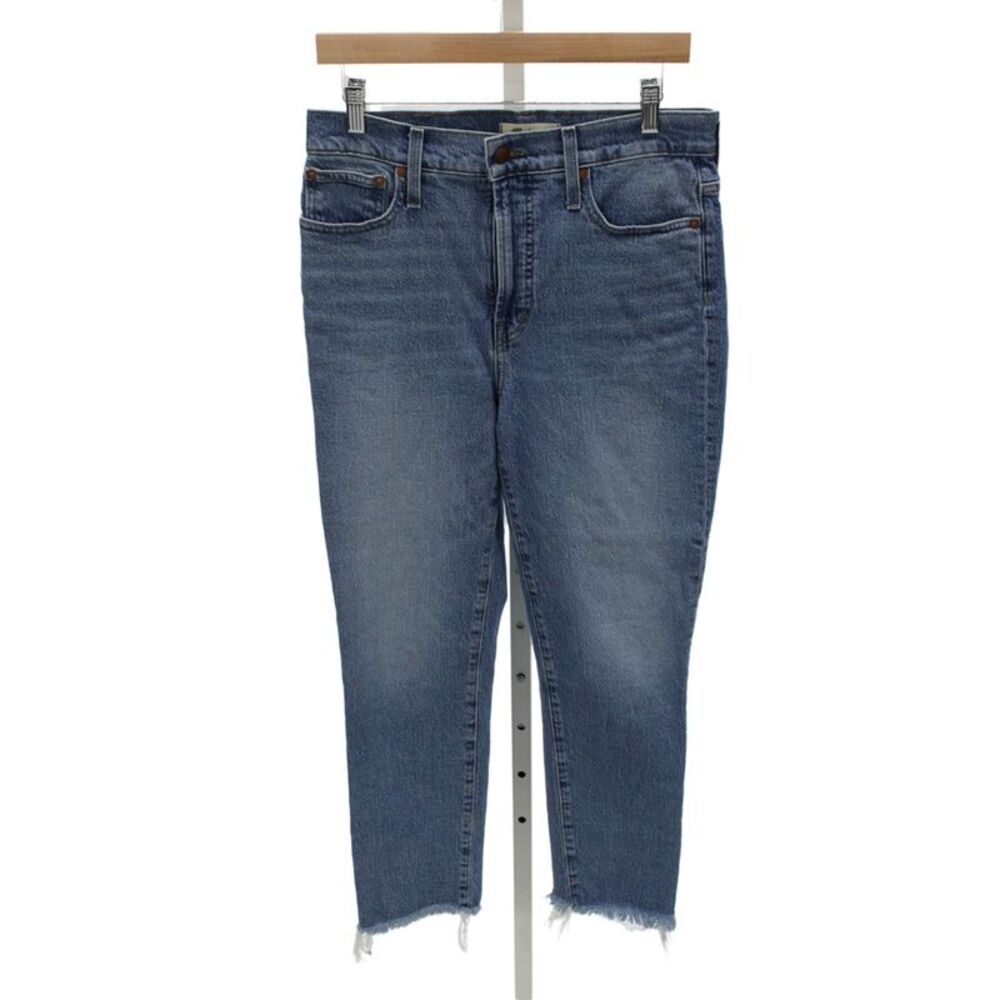 Madewell Womens Cropped Ankle Jeans Blue High Rise Button Size 29